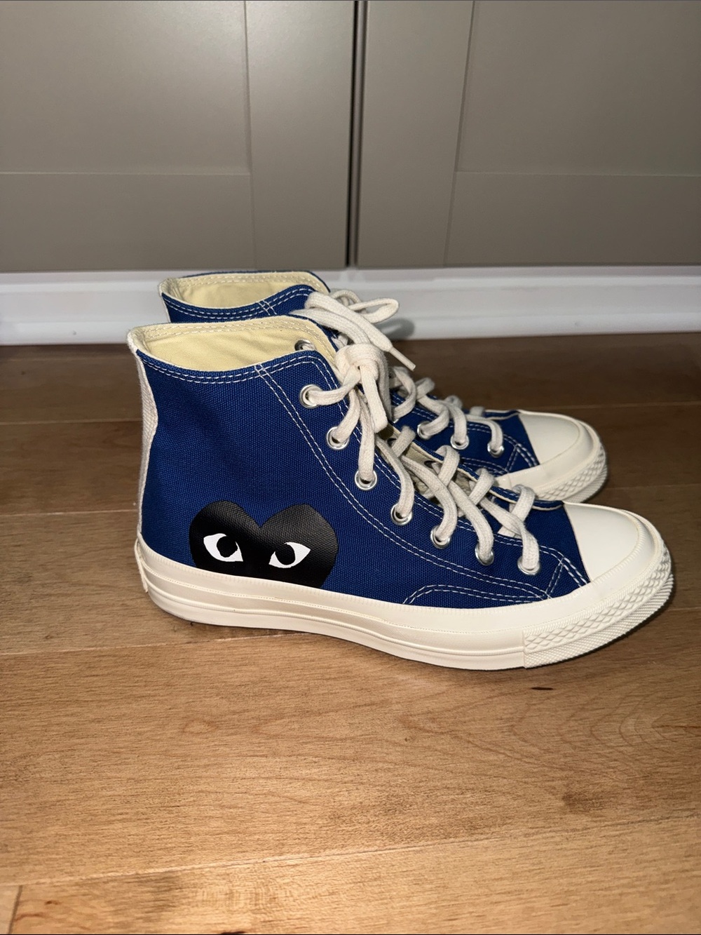 Comme des Garçons PLAY x Converse Sneakers Unisex Size 6 Blue CDG High Top
